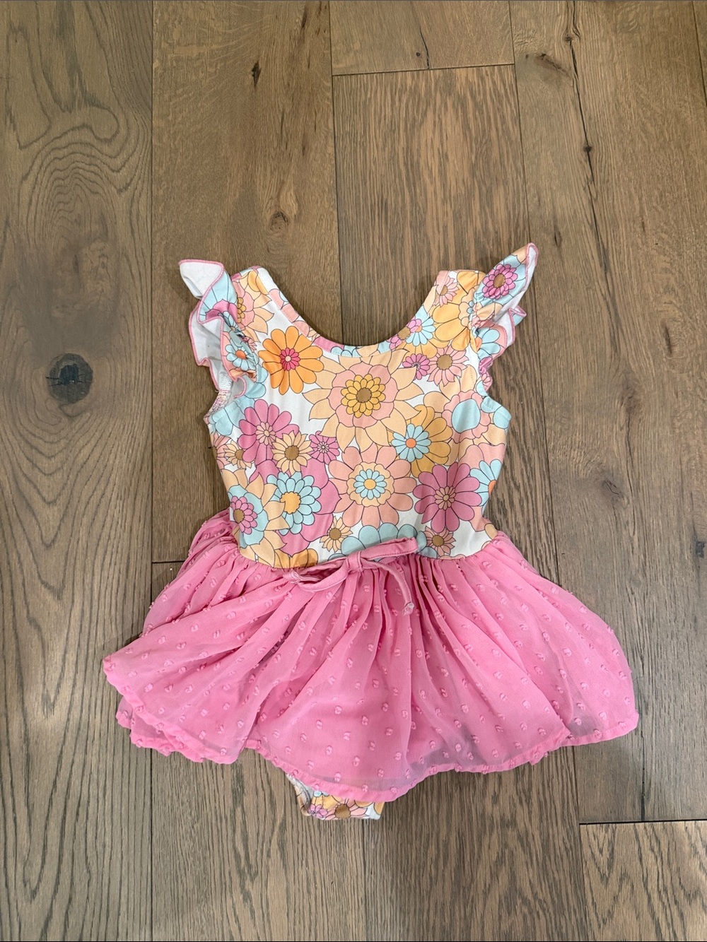 Floral Pink Baby Girl Tutu Swimsuit